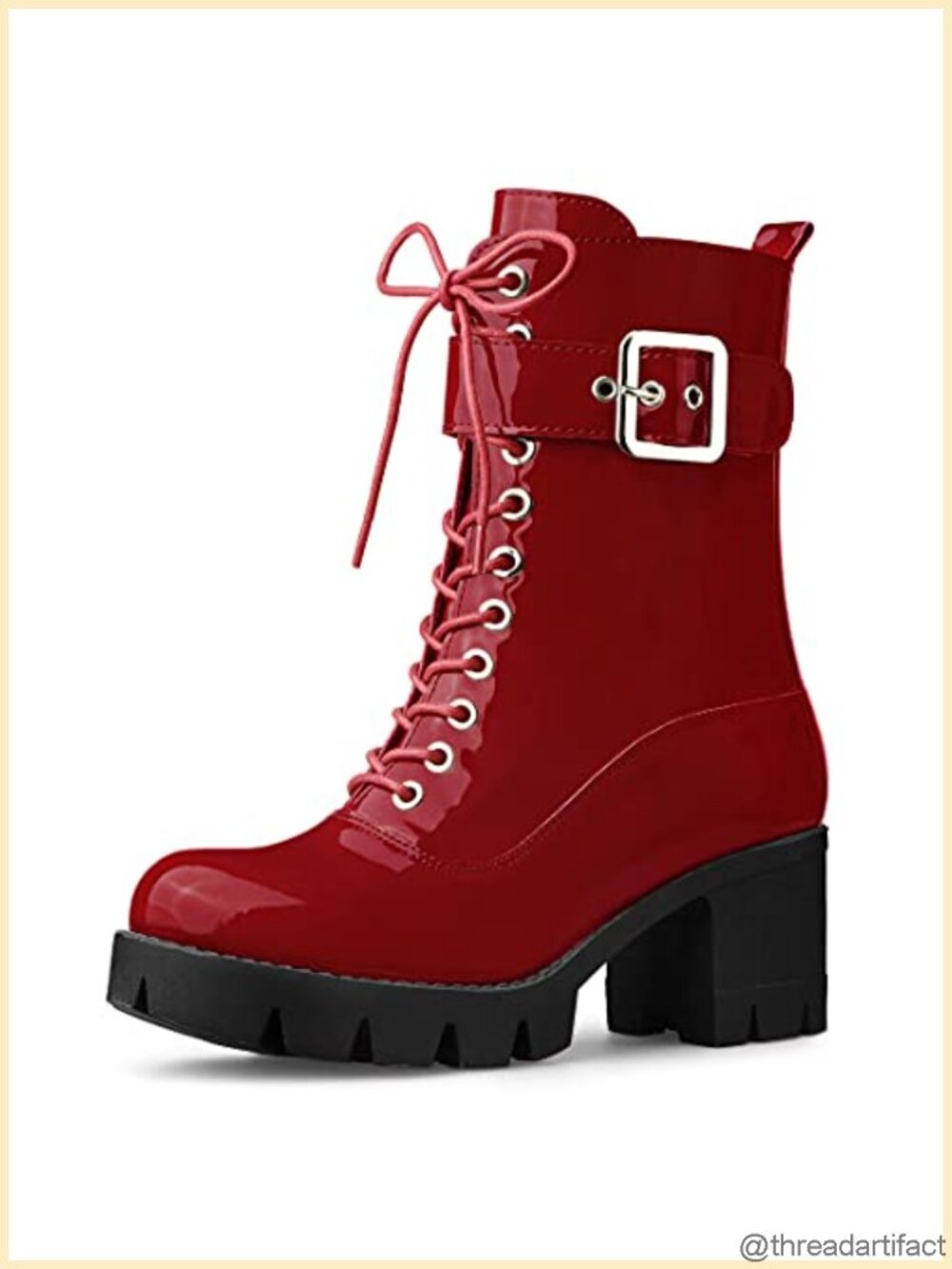 Platform Chunky Heel Combat Ankle Boots